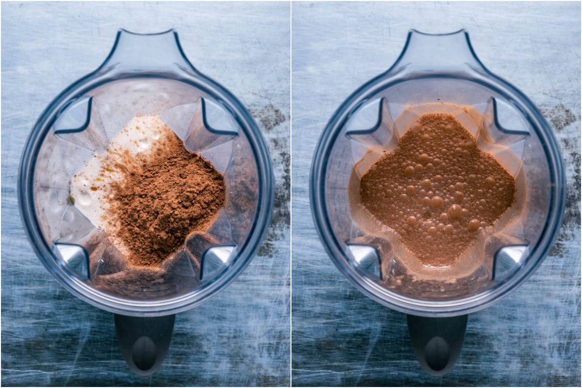 Ingredients added to blender jug and blended.