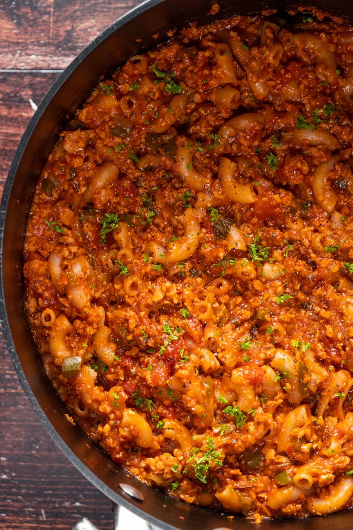 Vegan goulash in a pot.